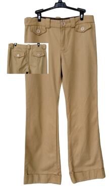 Marc Jacobs Wide Leg Cuffed Corduroy Tan Pants Size 10 - Cotton, flap pockets.